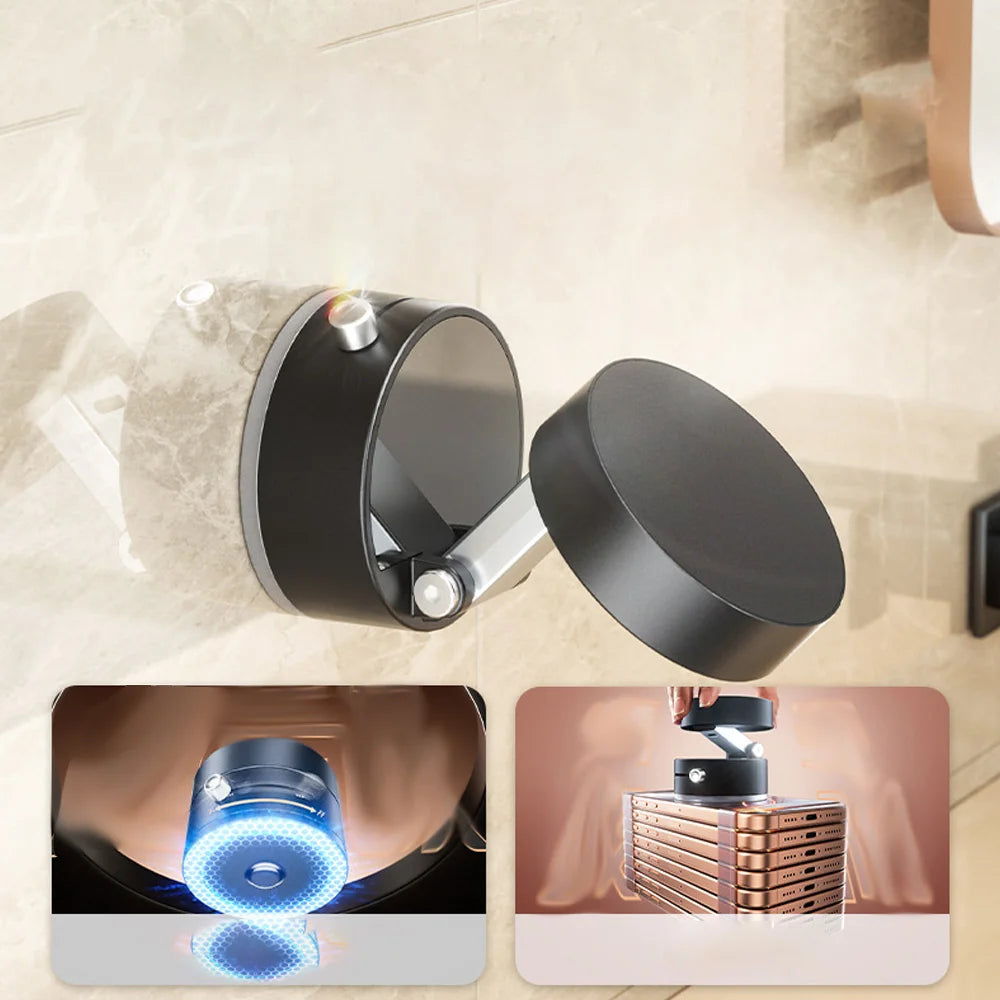 Vacuum Double Side Magnetic Suction Cup Mobile Phone Holder Travel Foldable Kitchen Lazy Bracket For iPhone Samsung Universal
