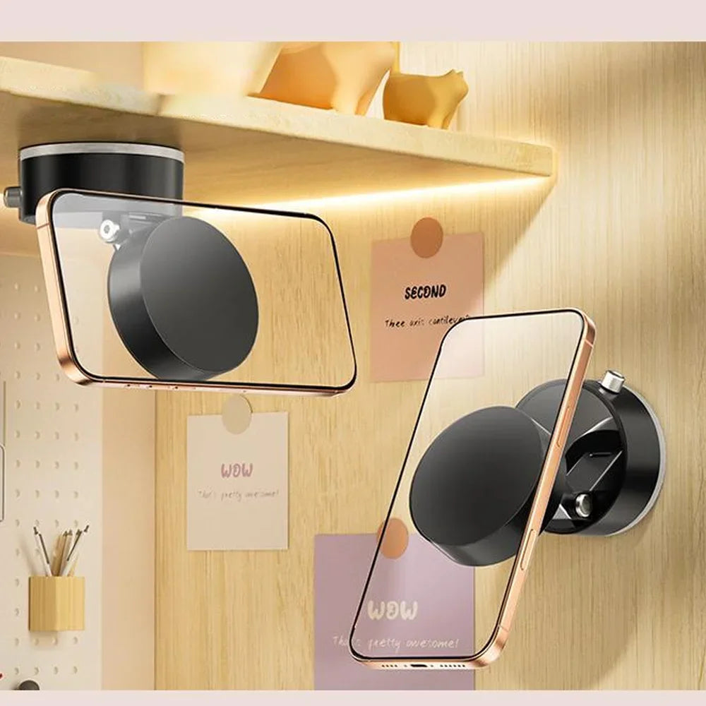 Vacuum Double Side Magnetic Suction Cup Mobile Phone Holder Travel Foldable Kitchen Lazy Bracket For iPhone Samsung Universal