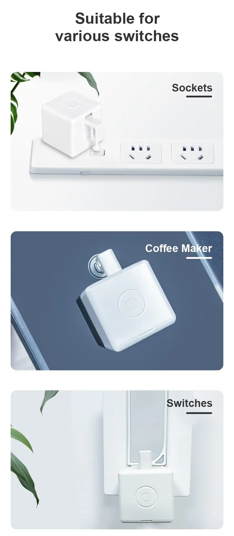 Bluetooth Fingerbot Plus Robot Button Pusher Switch Work With Alexa Google Home Smart Life App