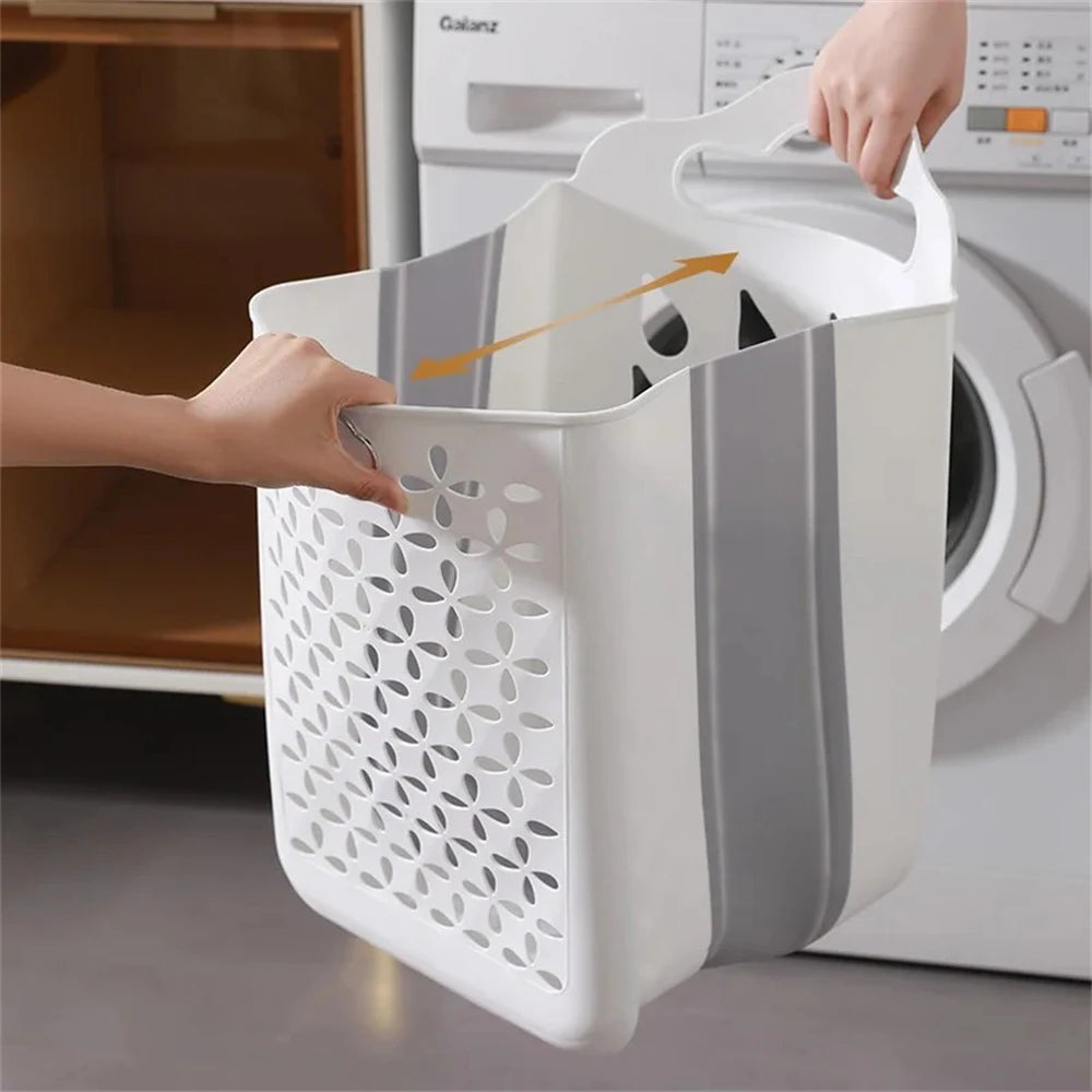 Dirty Clothes Basket with Large Capacity Folding Wall Hanging Dirty Clothes Basket Bathroom Laundry Bag Portable Clothes Basket