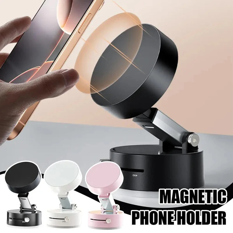 Vacuum Double Side Magnetic Suction Cup Mobile Phone Holder Travel Foldable Kitchen Lazy Bracket For iPhone Samsung Universal