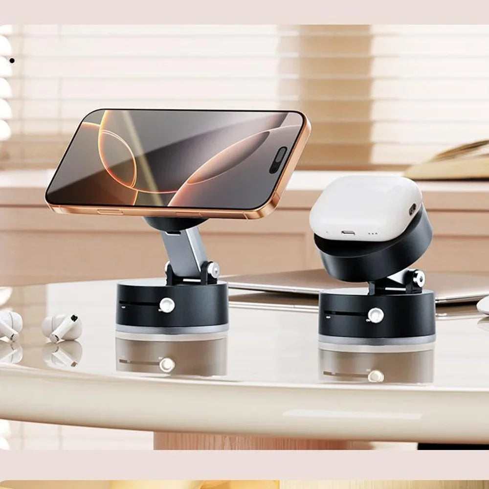 Vacuum Double Side Magnetic Suction Cup Mobile Phone Holder Travel Foldable Kitchen Lazy Bracket For iPhone Samsung Universal
