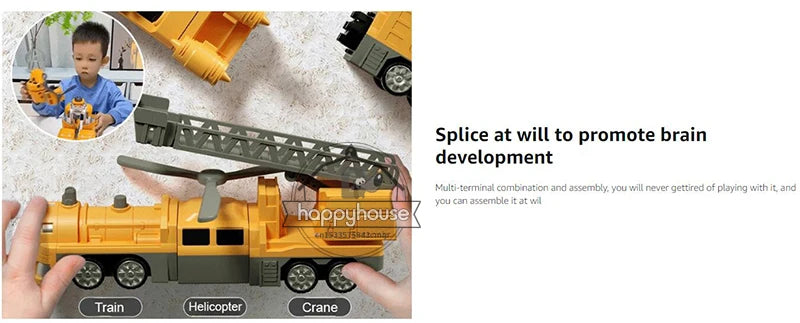 Magnetic Transform Engineering Car Assembled Toys for Toddler Magnetic Blocks for Kids Activities Toy Transforming Robot Car Toy