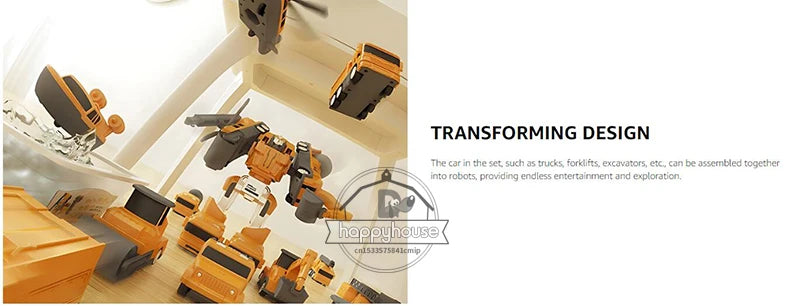 Magnetic Transform Engineering Car Assembled Toys for Toddler Magnetic Blocks for Kids Activities Toy Transforming Robot Car Toy