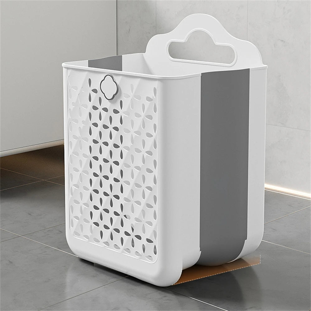 Dirty Clothes Basket with Large Capacity Folding Wall Hanging Dirty Clothes Basket Bathroom Laundry Bag Portable Clothes Basket