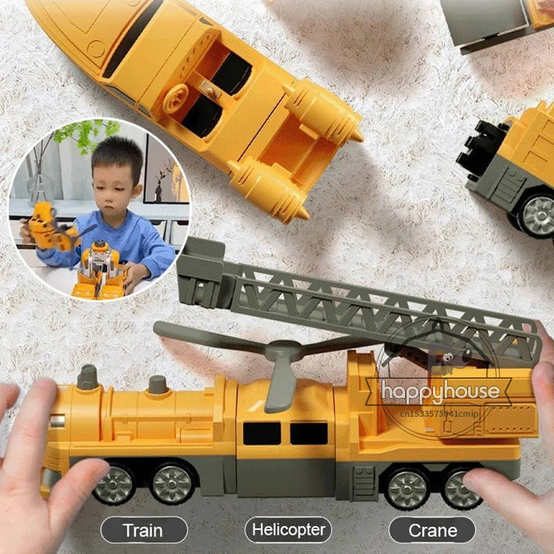 Magnetic Transform Engineering Car Assembled Toys for Toddler Magnetic Blocks for Kids Activities Toy Transforming Robot Car Toy
