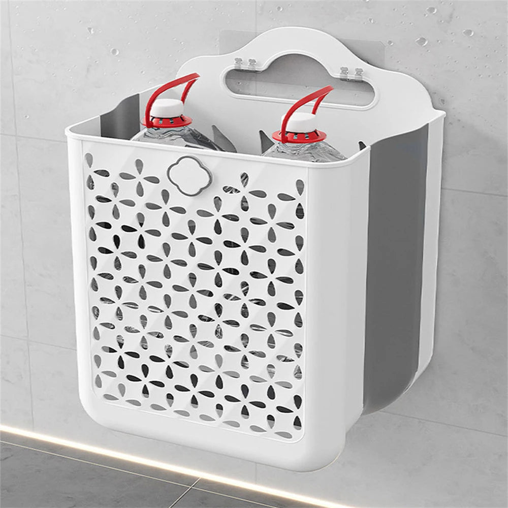 Dirty Clothes Basket with Large Capacity Folding Wall Hanging Dirty Clothes Basket Bathroom Laundry Bag Portable Clothes Basket